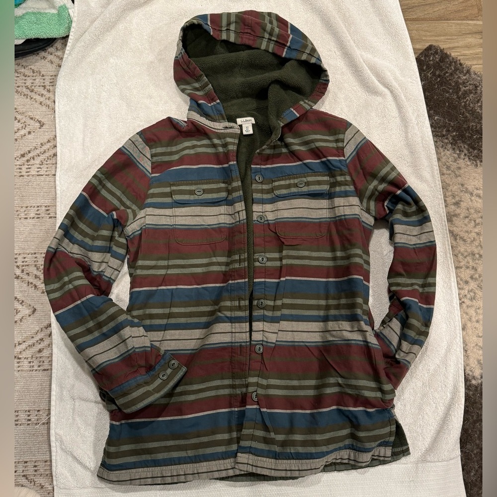 LL Bean fleece-lined flannel